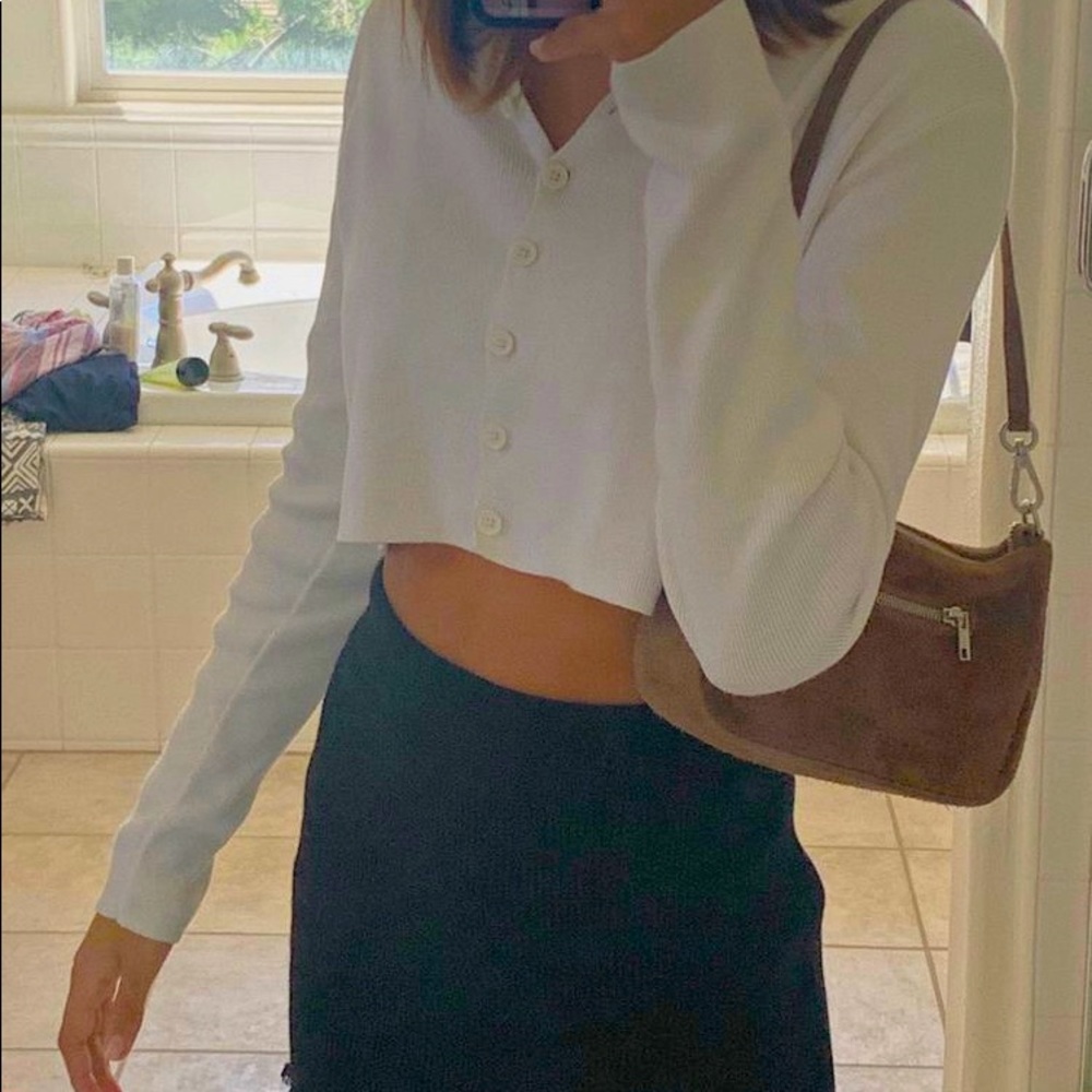 Brandy White Athelia Knit Top